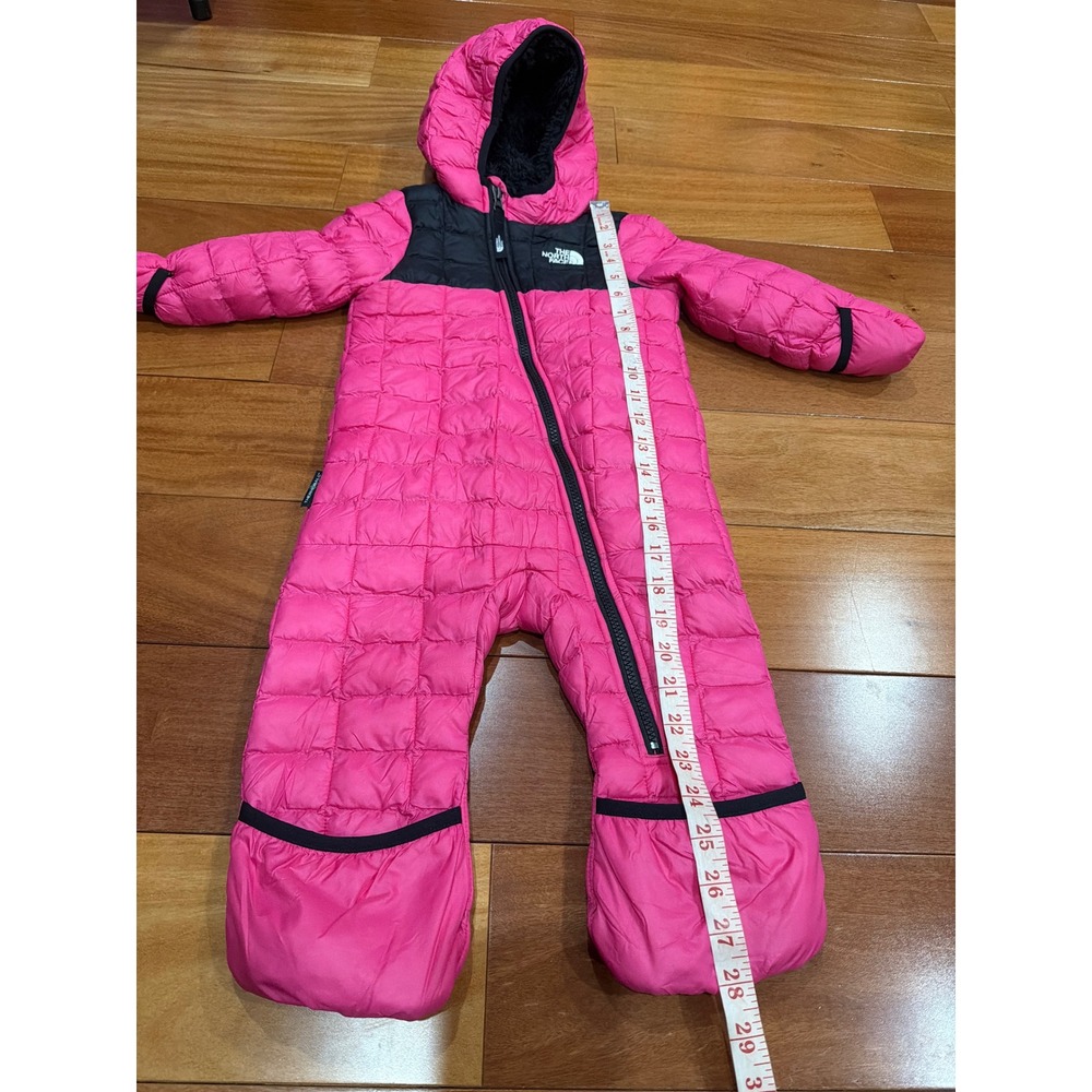 The North Face‎ Infant Fleece Lined Puffer Bunting Snowsuit Pink 12-18M - Picture 8 of 11